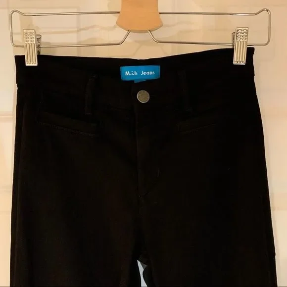 M.i.h Jeans Marrakesh Black Kick Flare High Rise Jeans Size 26 Anthropologie - Picture 3 of 8